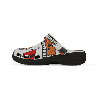Kids Foam Clogs — Cute Hippo Graphic "Hutto BJJ" All-Over Print