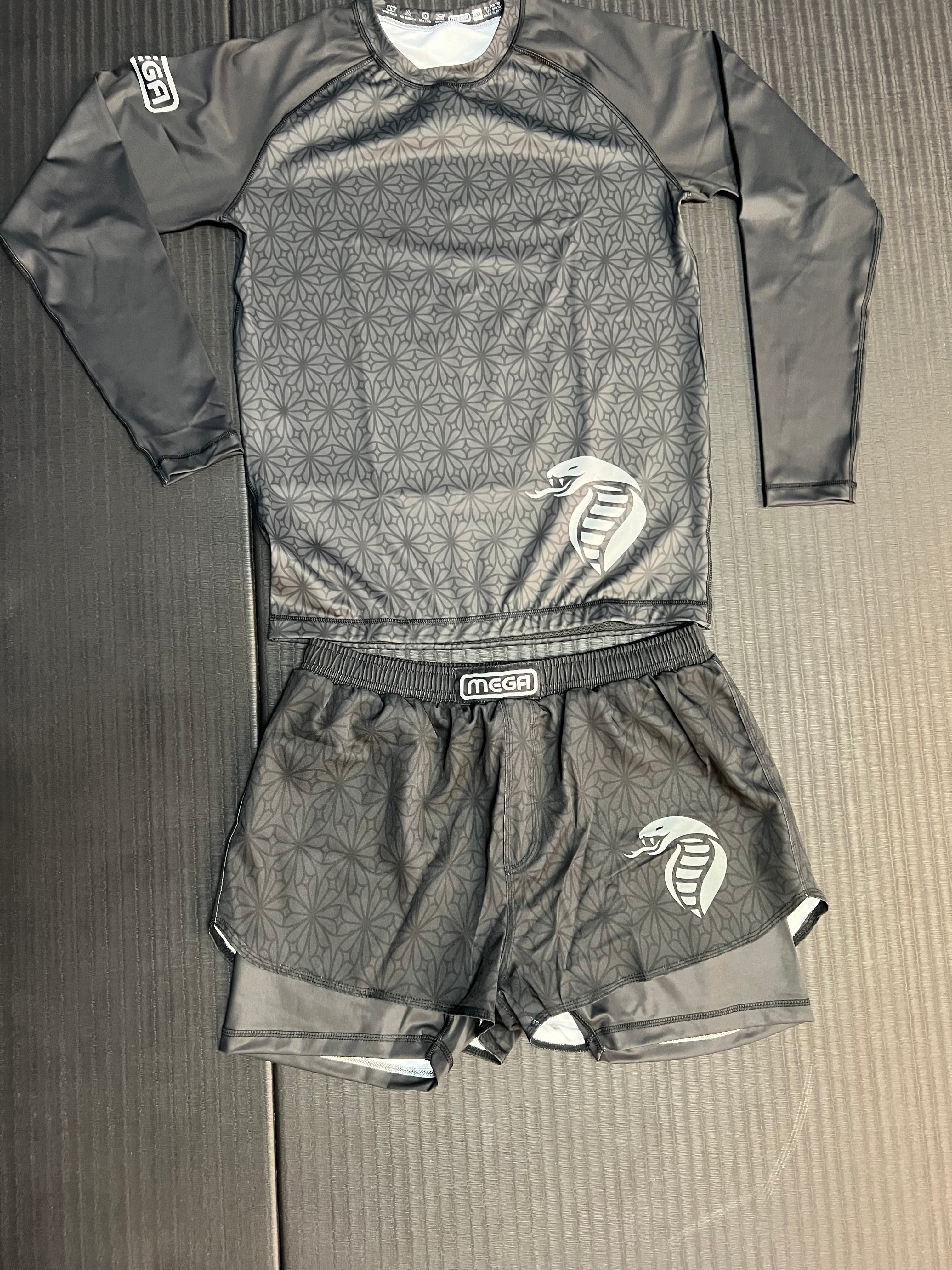 2 layer Black and Grey Cobra Shorts